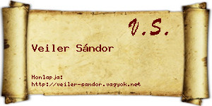 Veiler Sándor névjegykártya